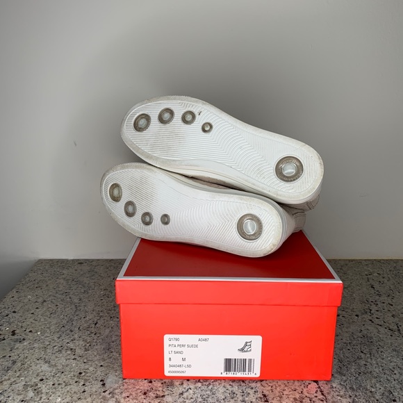 Coach Pita Hightop Suede Cream Sneakers Size 8 - Picture 3 of 5